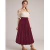 image:imageScarlet Darkness Womens Chiffon Maxi Skirts Renaissance Skirt with PocketsDark Red
