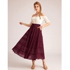 image:imageScarlet Darkness Womens Chiffon Maxi Skirts Renaissance Skirt with PocketsDark Red