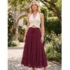 image:imageScarlet Darkness Womens Chiffon Maxi Skirts Renaissance Skirt with PocketsDark Red