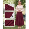 image:imageScarlet Darkness Womens Chiffon Maxi Skirts Renaissance Skirt with PocketsDark Red