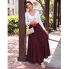 image:imageScarlet Darkness Womens Chiffon Maxi Skirts Renaissance Skirt with PocketsDark Red