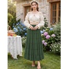 image:imageScarlet Darkness Womens Chiffon Maxi Skirts Renaissance Skirt with PocketsEden Green