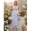image:imageScarlet Darkness Womens Floral Corset Dress 2026 Summer Milkmaid SundressMisty Blue Purple Floral