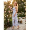 image:imageScarlet Darkness Womens Floral Corset Dress 2026 Summer Milkmaid SundressMisty Blue Purple Floral