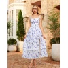 image:imageScarlet Darkness Womens Floral Corset Dress 2026 Summer Milkmaid SundressPurple and White Floral