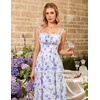 image:imageScarlet Darkness Womens Floral Corset Dress 2026 Summer Milkmaid SundressPurple and White Floral