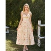 image:imageScarlet Darkness Womens Floral Corset Dress 2026 Summer Milkmaid SundressSunset Coral Floral