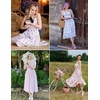 image:imageScarlet Darkness Womens Floral Corset Dress with Pockets for Summer SpringBeige Orange Floral