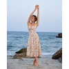 image:imageScarlet Darkness Womens Floral Corset Dress with Pockets for Summer SpringBeige Orange Floral