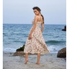 image:imageScarlet Darkness Womens Floral Corset Dress with Pockets for Summer SpringBeige Orange Floral