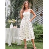 image:imageScarlet Darkness Womens Floral Corset Dress with Pockets for Summer SpringBeige Purple Floral