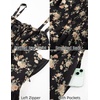 image:imageScarlet Darkness Womens Floral Corset Dress with Pockets for Summer SpringBlack Beige Floral