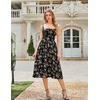 image:imageScarlet Darkness Womens Floral Corset Dress with Pockets for Summer SpringBlack Beige Floral