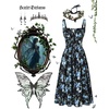 image:imageScarlet Darkness Womens Floral Corset Dress with Pockets for Summer SpringBlack Bluerose Floral