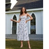image:imageScarlet Darkness Womens Floral Corset Dress with Pockets for Summer SpringNavy White Floral