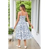 image:imageScarlet Darkness Womens Floral Corset Dress with Pockets for Summer SpringWhite Blue Floral