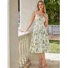 image:imageScarlet Darkness Womens Floral Corset Dress with Pockets for Summer SpringWhite Green Big Floral
