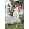 image:imageScarlet Darkness Womens Floral Corset Dress with Pockets for Summer SpringWhite Navy Floral