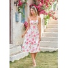 image:imageScarlet Darkness Womens Floral Corset Dress with Pockets for Summer SpringWhite Pink Big Floral