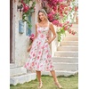 image:imageScarlet Darkness Womens Floral Corset Dress with Pockets for Summer SpringWhite Pink Big Floral