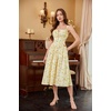 image:imageScarlet Darkness Womens Floral Corset Dress with Pockets for Summer SpringWhite Yellow Floral