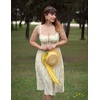 image:imageScarlet Darkness Womens Floral Corset Dress with Pockets for Summer SpringWhite Yellow Floral