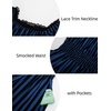 image:imageScarlet Darkness Womens Gothic Pirate Corset A Line Midi Dress with PocketsBlack and Blue Stripe