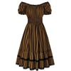 image:imageScarlet Darkness Womens Gothic Pirate Corset A Line Midi Dress with PocketsBlack and Orange Stripe