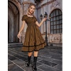 image:imageScarlet Darkness Womens Gothic Pirate Corset A Line Midi Dress with PocketsBlack and Orange Stripe