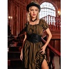 image:imageScarlet Darkness Womens Gothic Pirate Corset A Line Midi Dress with PocketsBlack and Orange Stripe