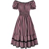 image:imageScarlet Darkness Womens Gothic Pirate Corset A Line Midi Dress with PocketsBlack and Pink Stripe