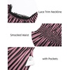 image:imageScarlet Darkness Womens Gothic Pirate Corset A Line Midi Dress with PocketsBlack and Pink Stripe