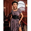 image:imageScarlet Darkness Womens Gothic Pirate Corset A Line Midi Dress with PocketsBlack and Pink Stripe