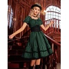 image:imageScarlet Darkness Womens Gothic Pirate Corset A Line Midi Dress with PocketsGreen Black Stripe