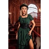image:imageScarlet Darkness Womens Gothic Pirate Corset A Line Midi Dress with PocketsGreen Black Stripe