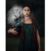 image:imageScarlet Darkness Womens Gothic Pirate Corset A Line Midi Dress with PocketsGreen Black Stripe