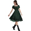 image:imageScarlet Darkness Womens Gothic Pirate Corset A Line Midi Dress with PocketsGreen Black Stripe