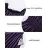 image:imageScarlet Darkness Womens Gothic Pirate Corset A Line Midi Dress with PocketsPurple Black Stripe