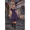image:imageScarlet Darkness Womens Gothic Pirate Corset A Line Midi Dress with PocketsPurple Black Stripe