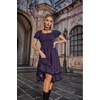 image:imageScarlet Darkness Womens Gothic Pirate Corset A Line Midi Dress with PocketsPurple Black Stripe