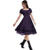 image:imageScarlet Darkness Womens Gothic Pirate Corset A Line Midi Dress with PocketsPurple Black Stripe