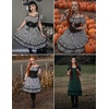 image:imageScarlet Darkness Womens Gothic Pirate Corset A Line Midi Dress with PocketsPurple Black Stripe