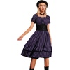 image:imageScarlet Darkness Womens Gothic Pirate Corset A Line Midi Dress with PocketsPurple Black Stripe