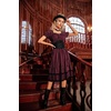 image:imageScarlet Darkness Womens Gothic Pirate Corset A Line Midi Dress with PocketsRed Black Stripe