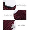 image:imageScarlet Darkness Womens Gothic Pirate Corset A Line Midi Dress with PocketsRed Black Stripe