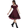 image:imageScarlet Darkness Womens Gothic Pirate Corset A Line Midi Dress with PocketsRed Black Stripe