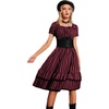 image:imageScarlet Darkness Womens Gothic Pirate Corset A Line Midi Dress with PocketsRed Black Stripe