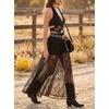 image:imageScarlet Darkness Womens Lace Sheer Long Maxi Skirt A Line Gothic SkirtBlack