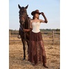 image:imageScarlet Darkness Womens Lace Sheer Long Maxi Skirt A Line Gothic SkirtFriar Brown
