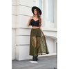 image:imageScarlet Darkness Womens Lace Sheer Long Maxi Skirt A Line Gothic SkirtOlive Green